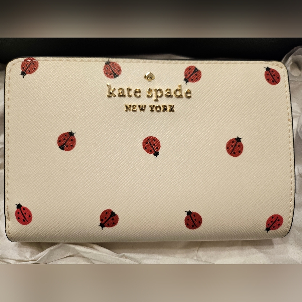 NWT Kate Spade Ladybug wallet staci Dottie medium compact bi KB492